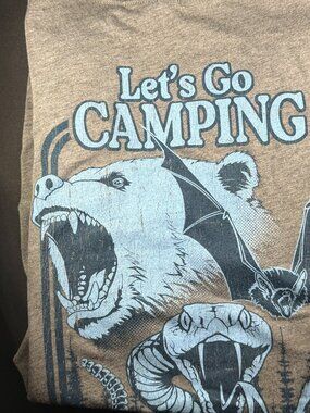 Nine Line Apparel T-shirt Let's Go Camping Bear Snake Bat Graphic X Large XL #1